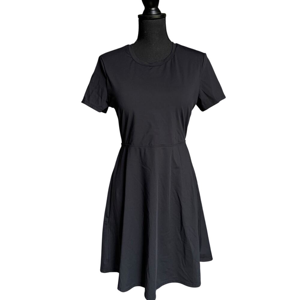 Halara Women's Cut Out Flare Mini Dance Active Dress A-D Cups (Black) - Large